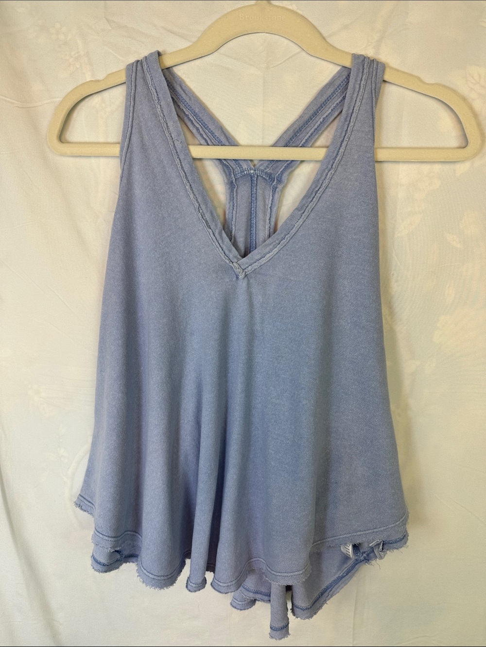 Women's Light Blue V-Neck Racerback Tank Top